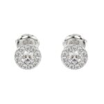 18K WHITE GOLD 5/8CT ROUND DIAMOND LADIES EARRINGS