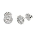 18K WHITE GOLD 5/8CT ROUND DIAMOND LADIES EARRINGS - Image 2