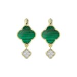 18K YELLOW GOLD 1/10CT ROUND DIAMOND LADIES EARRINGS