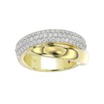 18K YELLOW GOLD 1/2CT ROUND DIAMOND LADIES FASHION RING