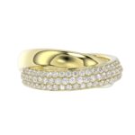 18K YELLOW GOLD 1/2CT ROUND DIAMOND LADIES FASHION RING - Image 4