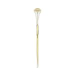 18K YELLOW GOLD 1/2CT ROUND/BAGUETTE DIAMOND LADIES BANGLE (SOFT WHITE ENAMEL) - Image 5
