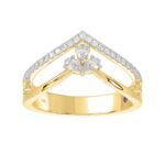 18K YELLOW GOLD 1/2CT ROUND/PEAR DIAMOND LADIES RING