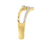 18K YELLOW GOLD 1/2CT ROUND/PEAR DIAMOND LADIES RING - Image 2