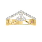 18K YELLOW GOLD 1/2CT ROUND/PEAR DIAMOND LADIES RING - Image 3