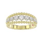 18K YELLOW GOLD 1/4CT ROUND DIAMOND LADIES FASHION RING