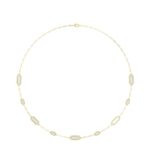18K YELLOW GOLD 3/4CT ROUND DIAMOND LADIES NECKLACE (SOFT WHITE ENAMEL)