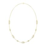 18K YELLOW GOLD 3/4CT ROUND DIAMOND LADIES NECKLACE (SOFT WHITE ENAMEL) - Image 2
