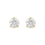 18K YELLOW GOLD 3/4CT ROUND DIAMOND LADIES SOLITAIRE EARRINGS