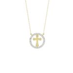 STERLING SILVER YELLOW 1/4CT ROUND DIAMOND LADIES NECKLACE