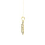 10K YELLOW GOLD 1/3CT ROUND DIAMOND LADIES PENDANT WITH CHAIN - Image 2