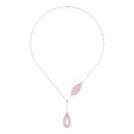 18K ROSE GOLD 1/6CT ROUND DIAMOND LADIES NECKLACE (AURORA PINK ENAMEL)