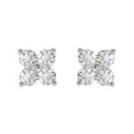 18K WHITE GOLD 1CT ROUND DIAMOND LADIES EARRINGS