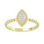 10K YELLOW GOLD 1/10CT ROUND/PINK SAPPHIRE DIAMOND LADIES RING