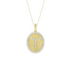 10K YELLOW GOLD 1/4CT ROUND DIAMOND LADIES PENDANT WITH CHAIN