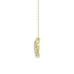 10K YELLOW GOLD 1/5CT ROUND DIAMOND LADIES PENDANT WITH CHAIN (PINK SAPPHIRE) - Image 2