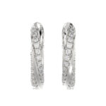 Elegant 10K White Gold Hoop Earrings Featuring 0.25Ct Round Diamonds With Brilliant Sparkle And Timeless Design. Perfect For Everyday Wear, Gifts, Ann