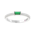 14K WHITE GOLD 1/2CT ROUND/BAGUETTE DIAMOND LADIES BAND(CENTER STONE BAGUETTE DIAMOND 1/3CT)