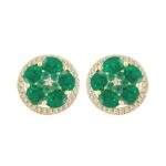 14K YELLOW GOLD 2 7/8CT ROUND/OVAL DIAMOND LADIES EARRINGS