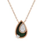 18K ROSE GOLD 1/10CT ROUND DIAMOND LADIES NECKLACE