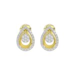 STERLING SILVER YELLOW 1/6CT ROUND DIAMOND LADIES EARRINGS