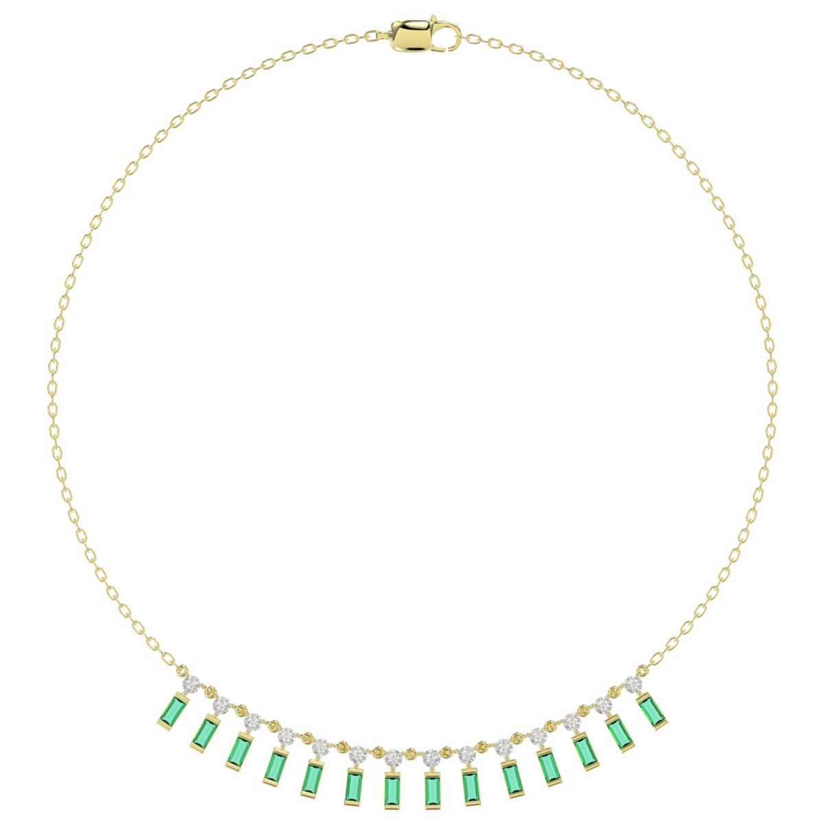 20867581_VA29235Y-14K-1201x1201.jpg 14K YELLOW GOLD 1 3/4CT ROUND/BAGUETTE DIAMOND LADIES NECKLACE (EMERALD DIAMOND 3/4CT) - Image 1
