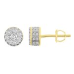 LADIES EARRINGS 0.50CT ROUND DIAMOND 10K YELLOW GOLD