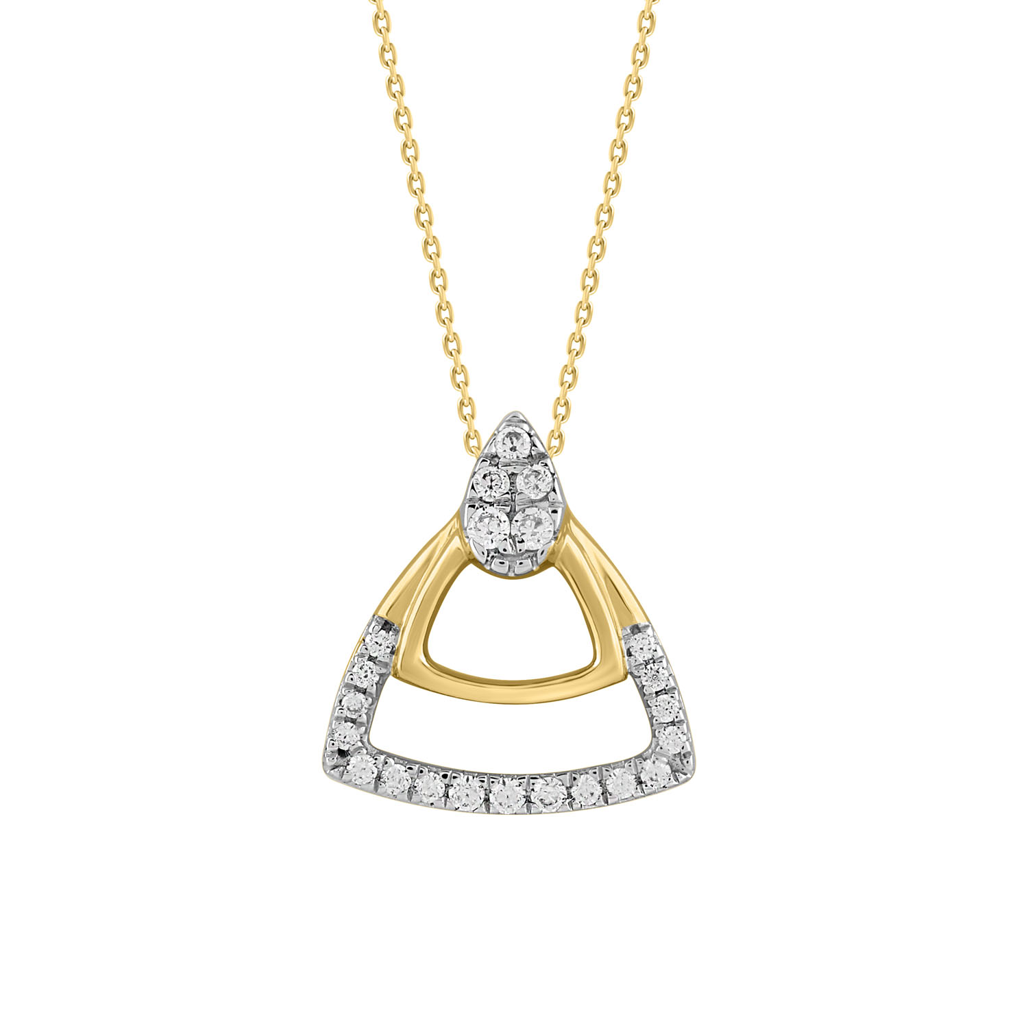 20892595_338475Y-4944655.jpg LADIES PENDANT WITH CHAIN 0.13CT ROUND DIAMOND 14K YELLOW GOLD - Image 1