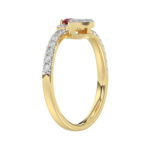 LADIES RING 0.62CT ROUND/RUBY PEAR DIAMOND 14K YELLOW GOLD (CENTER STONE 0.62CT RUBY PEAR DIAMOND) - Image 3