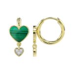 18K YELLOW GOLD 1/10CT ROUND DIAMOND LADIES EARRINGS - Image 2