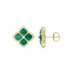 18K YELLOW GOLD 1/3CT ROUND DIAMOND LADIES EARRINGS - Image 2