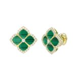 18K YELLOW GOLD 1/3CT ROUND DIAMOND LADIES EARRINGS - Image 3