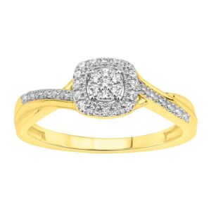 LADIES RING 0.10CT ROUND DIAMOND 10K YELLOW GOLD