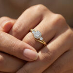 LADIES RING 0.15CT ROUND DIAMOND 10K YELLOW GOLD - Image 6