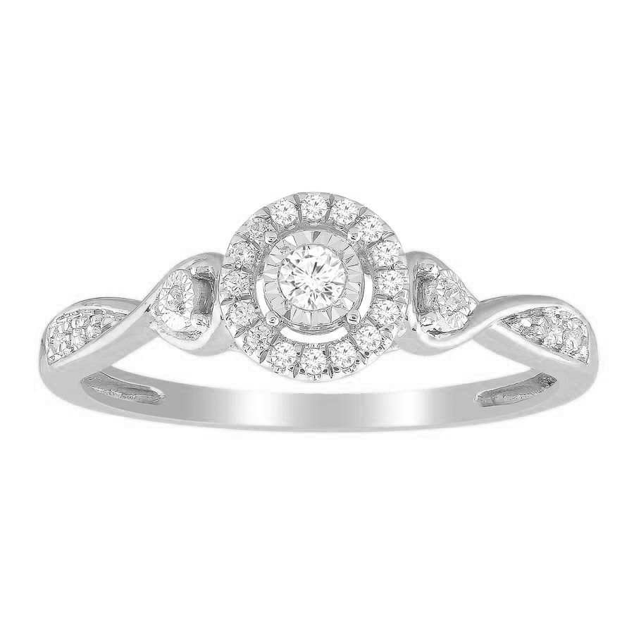 239848W.jpg LADIES RING 0.15CT ROUND DIAMOND 10K WHITE GOLD - Image 1