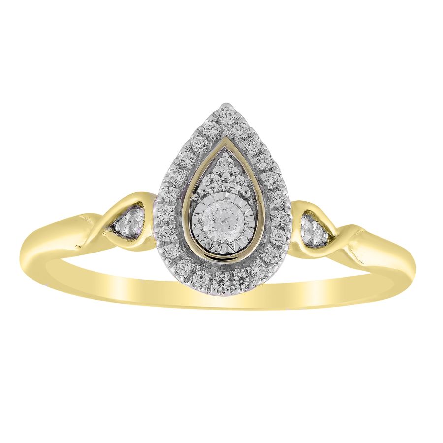 242630Y.jpg LADIES RING 0.15CT ROUND DIAMOND 10K YELLOW GOLD - Image 1