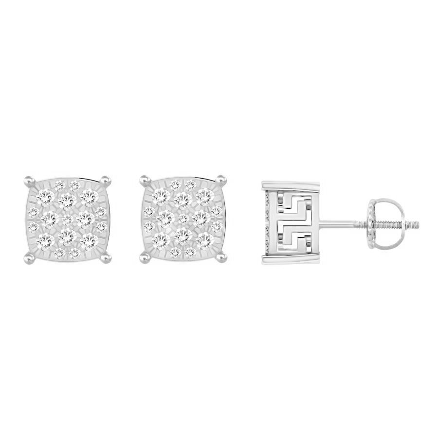 247151W.jpg LADIES STUD EARRINGS 0.25CT ROUND DIAMOND 10K WHITE GOLD - Image 1