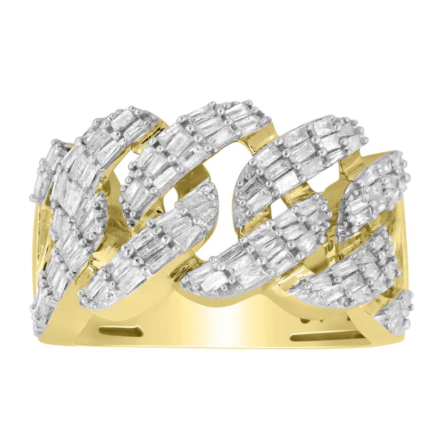 258610Y.jpg MEN'S RING 1.00CT BAGUETTE DIAMOND 10K YELLOW GOLD - Image 1