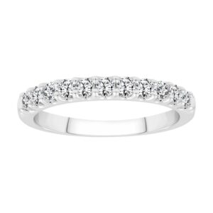 LADIES BAND 0.50CT ROUND DIAMOND 14K WHITE GOLD
