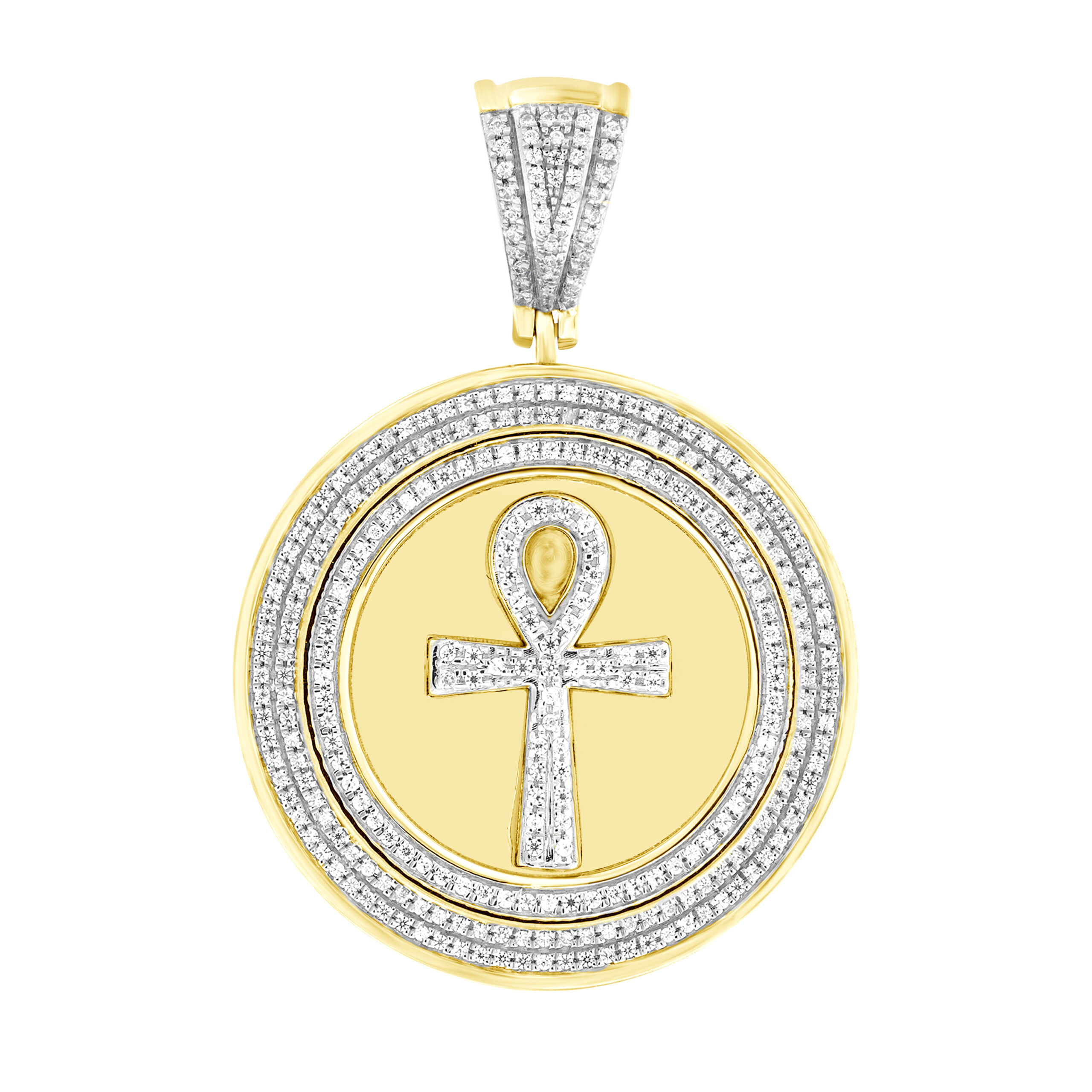 279656Y.jpg MEN'S PENDANT 0.75CT ROUND DIAMOND 10K YELLOW GOLD - Image 1