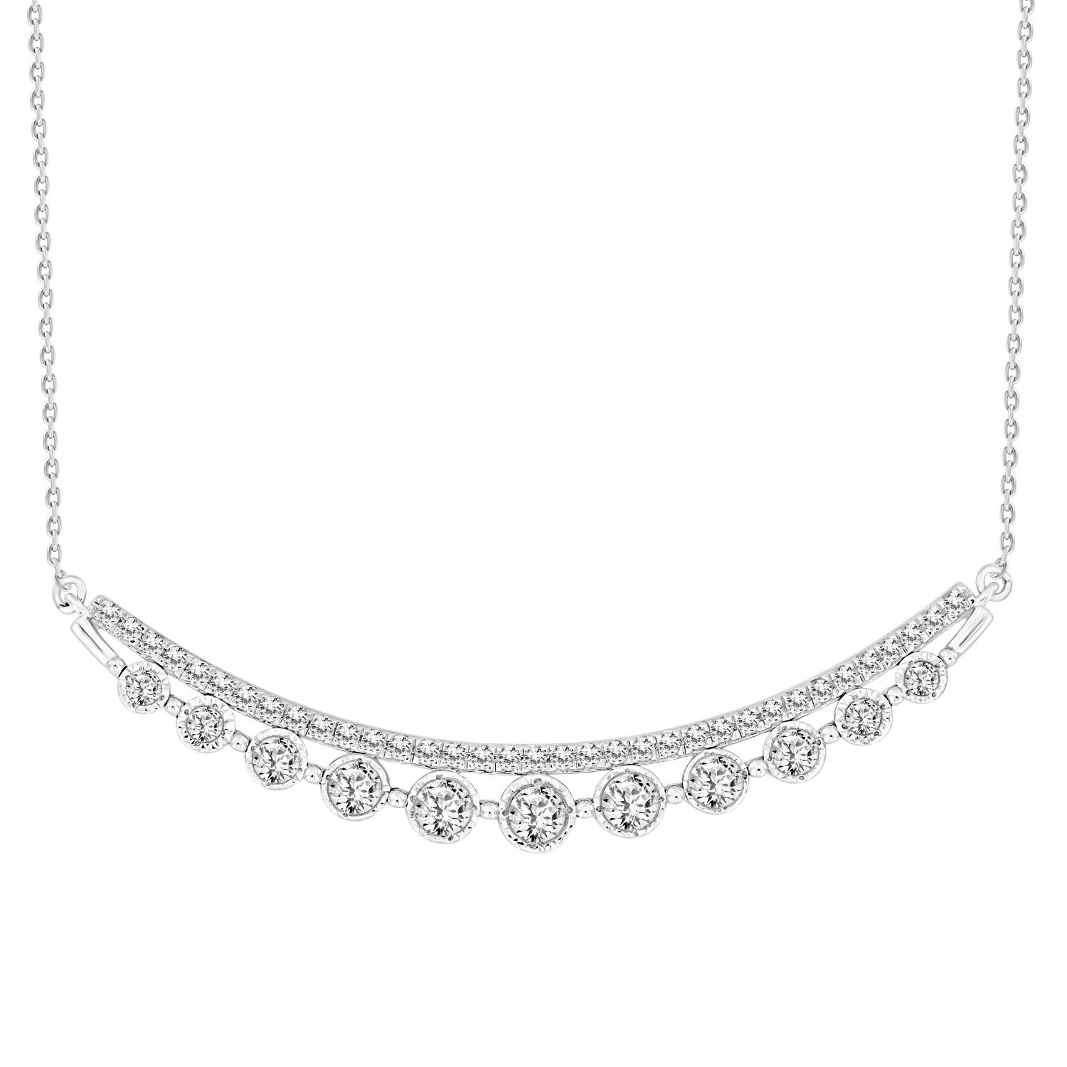 283058W.jpg LADIES NECKLACE 0.75CT ROUND DIAMOND 14K WHITE GOLD - Image 1