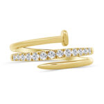 LADIES RING 0.33CT ROUND DIAMOND 14K YELLOW GOLD - Image 3