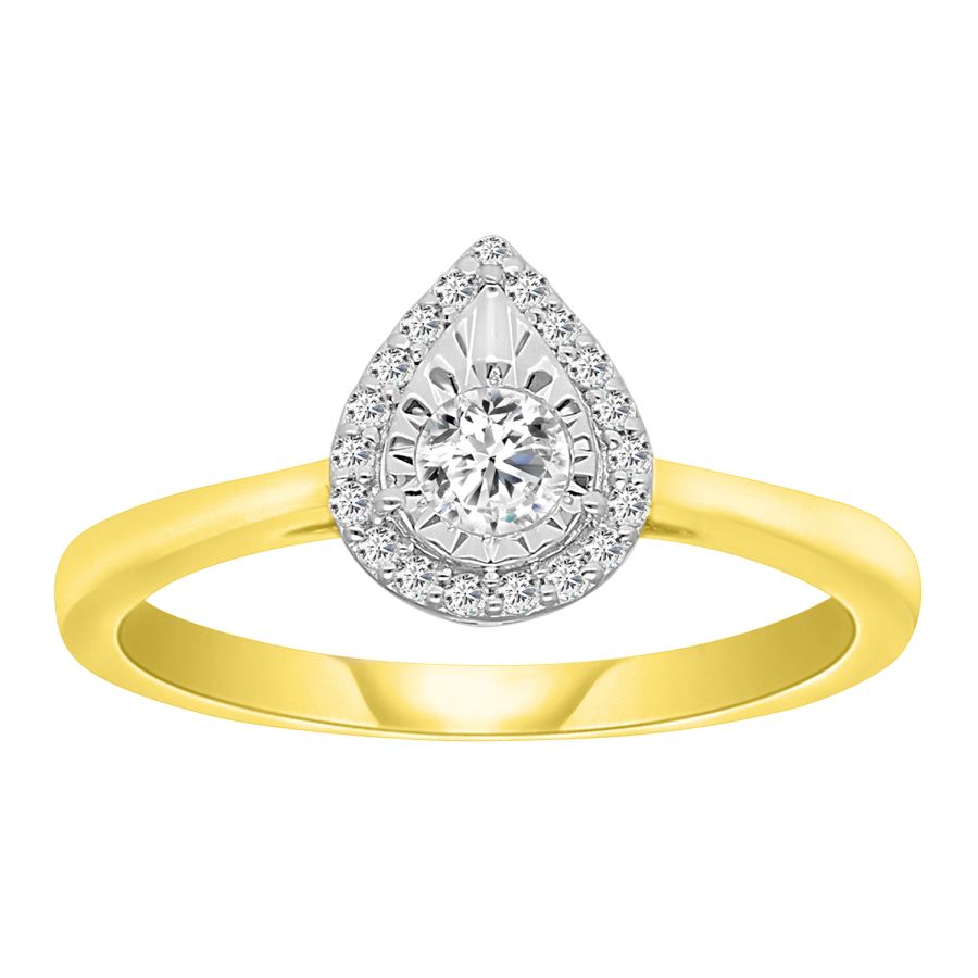 285360Y-1.jpg LADIES RING 0.25CT ROUND DIAMOND 10K YELLOW GOLD - Image 1