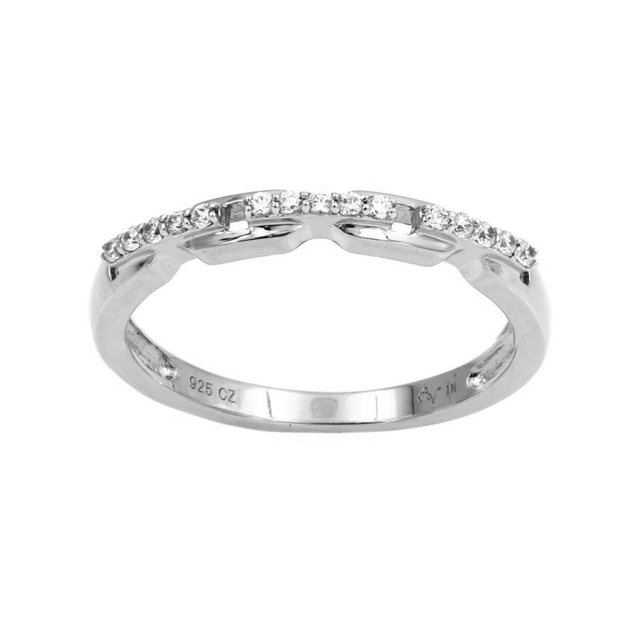 285948W.jpg LADIES BAND 0.10CT ROUND DIAMOND 10K WHITE GOLD - Image 1