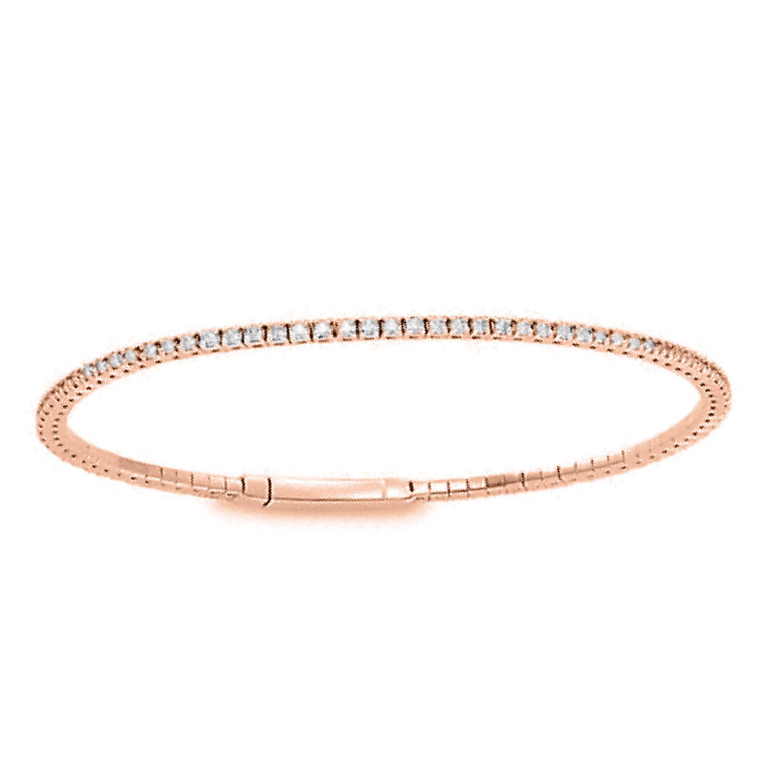 289894R.jpg LADIES FULL FLEXIBLE BANGLE 2.00CT ROUND DIAMOND 14K ROSE GOLD - Image 1