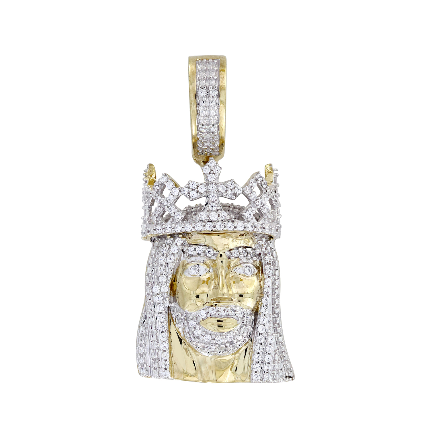 295569Y.jpg MEN'S CHARM PENDANT 0.20CT ROUND DIAMOND 10K YELLOW GOLD - Image 1