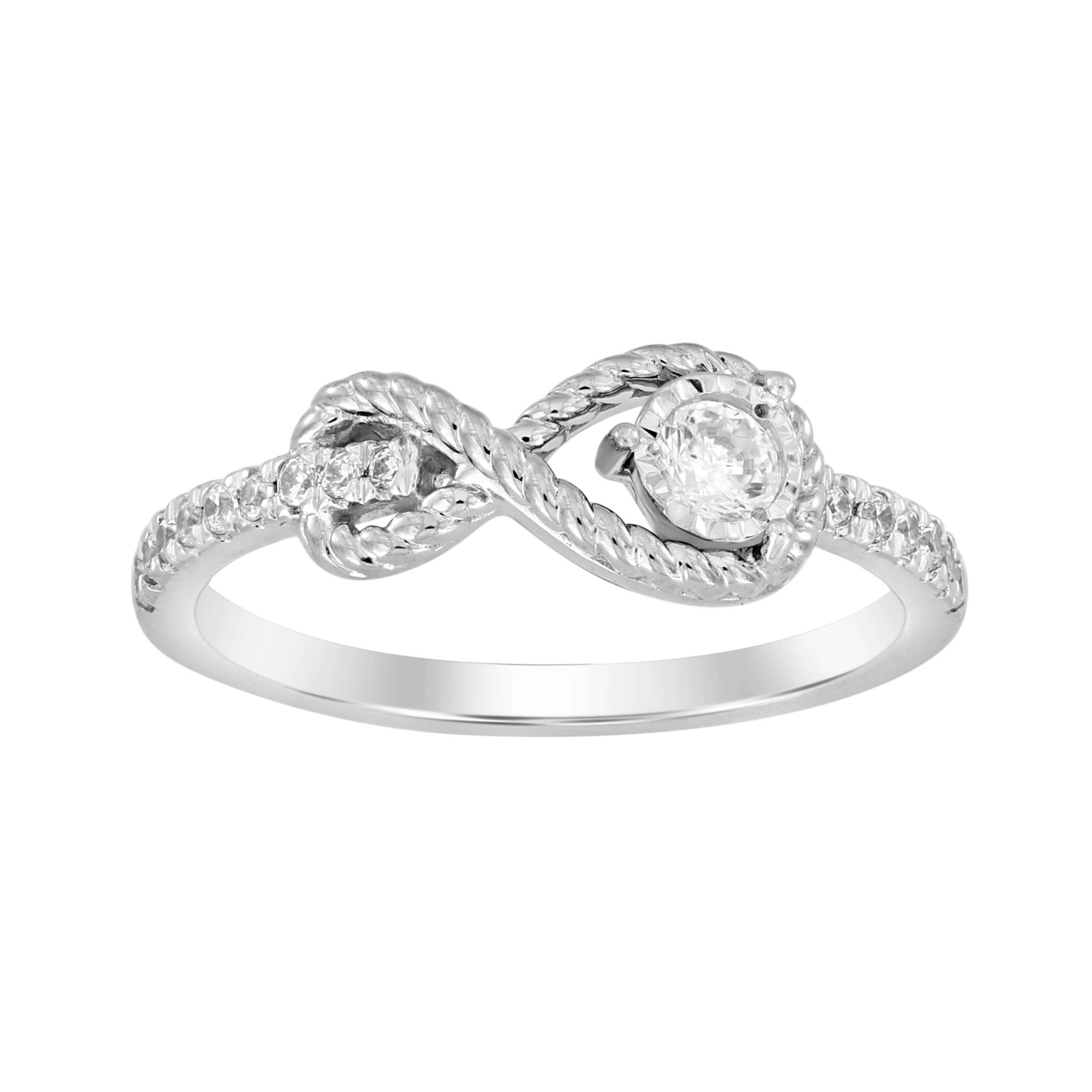 306922W.jpg LADIES RING 0.25CT ROUND DIAMOND 14K WHITE GOLD - Image 1
