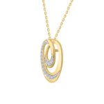 LADIES PENDANT WITH CHAIN 0.16CT ROUND DIAMOND 14K YELLOW GOLD - Image 2