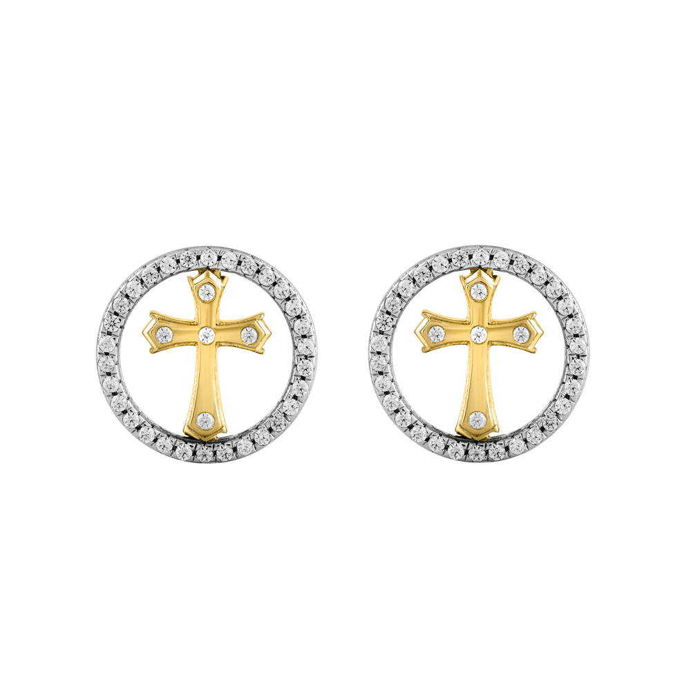 323167Y.jpg LADIES EARRINGS 0.25CT ROUND DIAMOND 14K YELLOW GOLD - Image 1