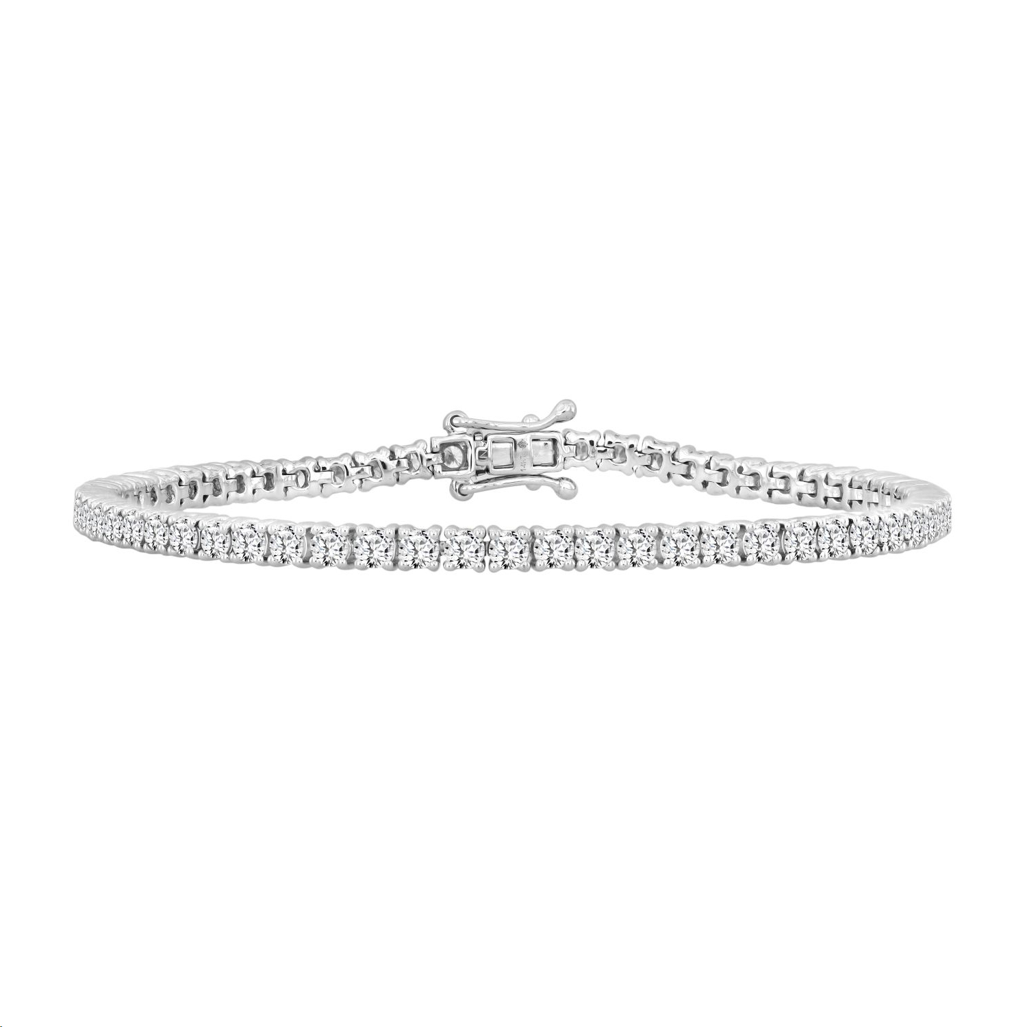 327449W.jpg LADIES TENNIS BRACELET 2.00CT ROUND DIAMOND 14K WHITE GOLD - Image 1